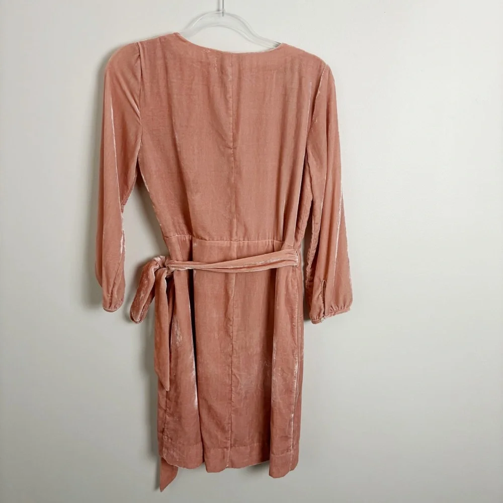 J.Crew Pink Velvet Wrap Dress Size 2